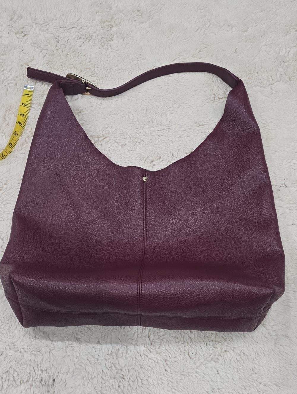Anthropologie Pebbled Leather Hobo in Plum